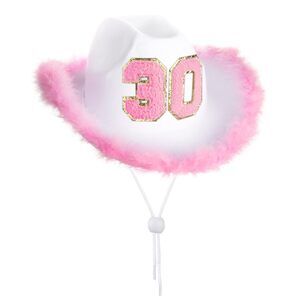 6538 30th Birthday Pink Cowboy Hat- Birth Day Outfit Gifts For Women